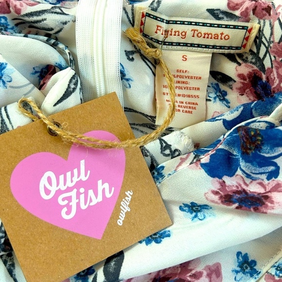 Flying Tomato romantic floral ruffle sweetheart neck long maxi dress NWT Size SM - Picture 8 of 11